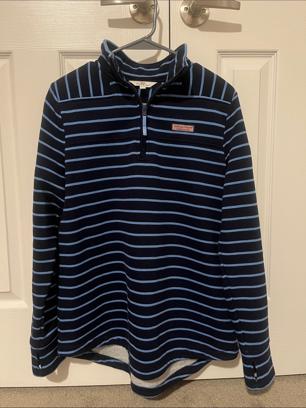 Vineyard Vines Women’s Navy & Light Blue Striped Shep Shirt